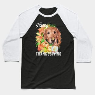 Golden Retriever Dog Owner Thanksgiving Celebration Harvest Baseball T-Shirt